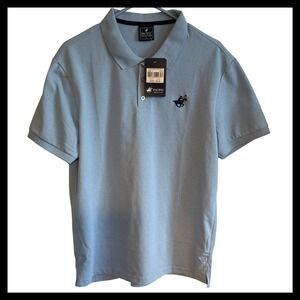 NWT Pacific Polo Club Men's Light Blue Short Sleeve Polo Shirt Size L